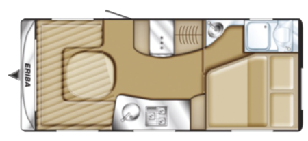 Grundriss Wohnwagens Hymer Eriba Nova S 545 Grundriss Wohnwagens Hymer Eriba Nova S 545